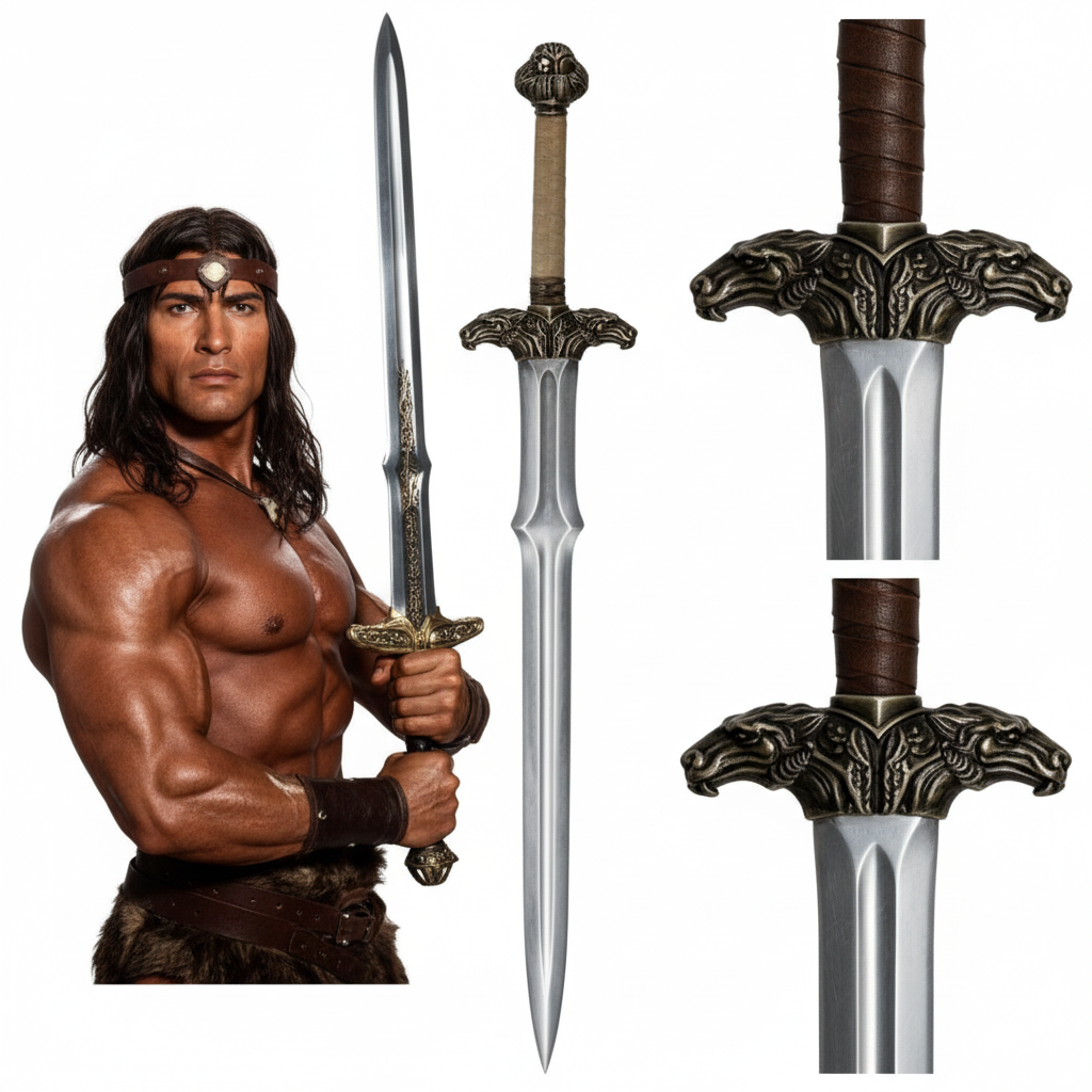 Conan The Barbarian Sword,42 '' Handmade Atlantean Swords 1095 Carbon Steel Brass Fittings