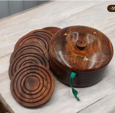 Sugar Pot with 6 Coasters